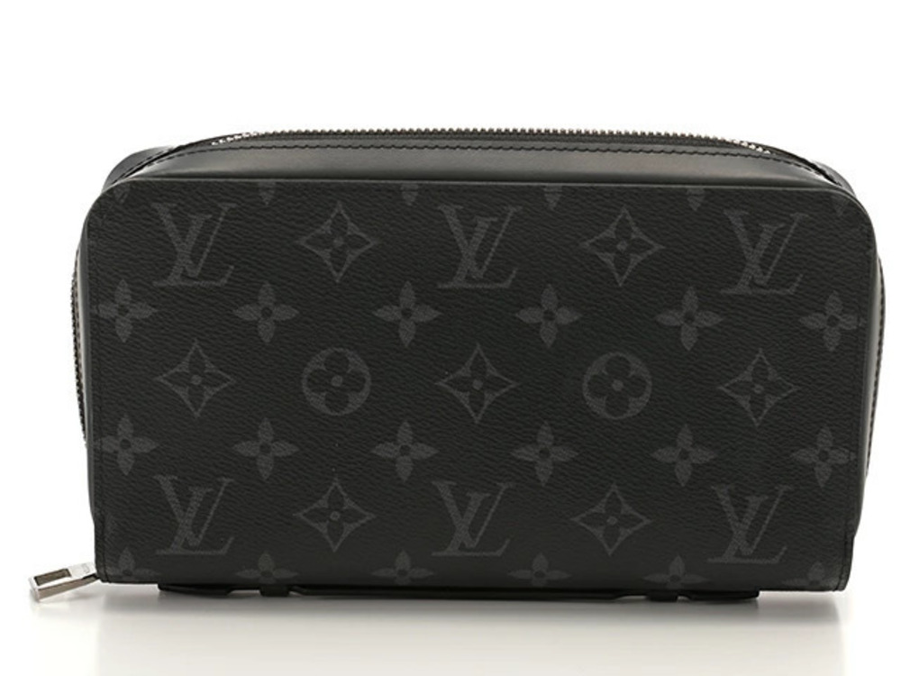 LOUIS VUITTON Zippy Monogram Eclipse Black Round Zipper Long Wallet